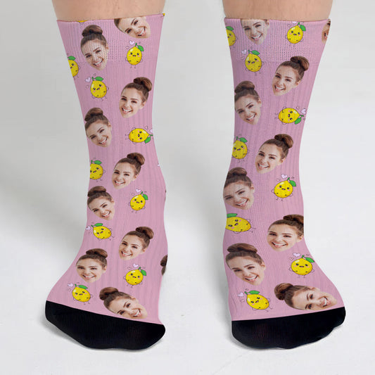 Chaussettes personnalisées à motif d'icônes amusantes pour tante