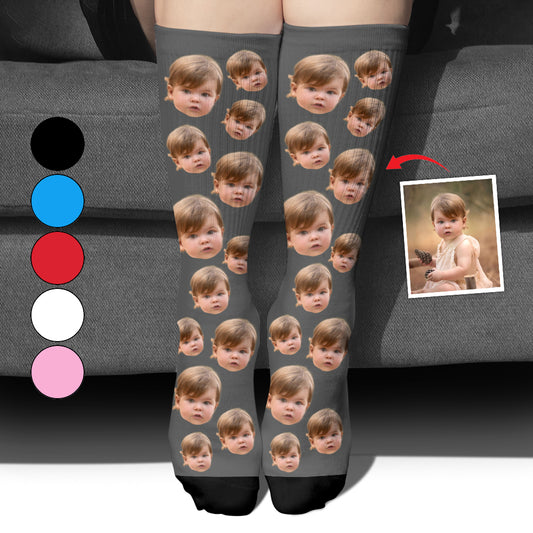 Chaussettes personnalisées pour fille - Visage personnalisé