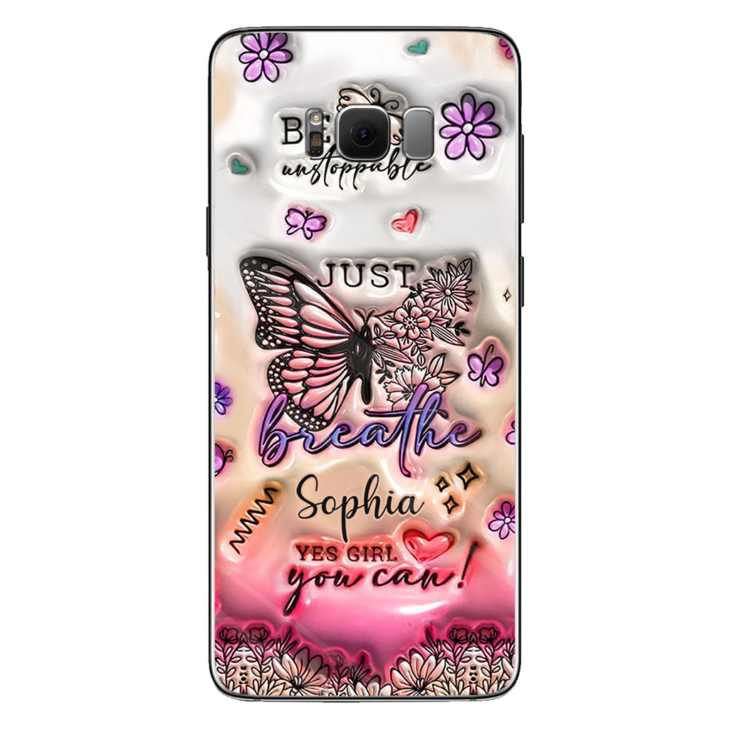 Positive Affirmations Butterfly - Personalized Butterfly Clear Phone Case