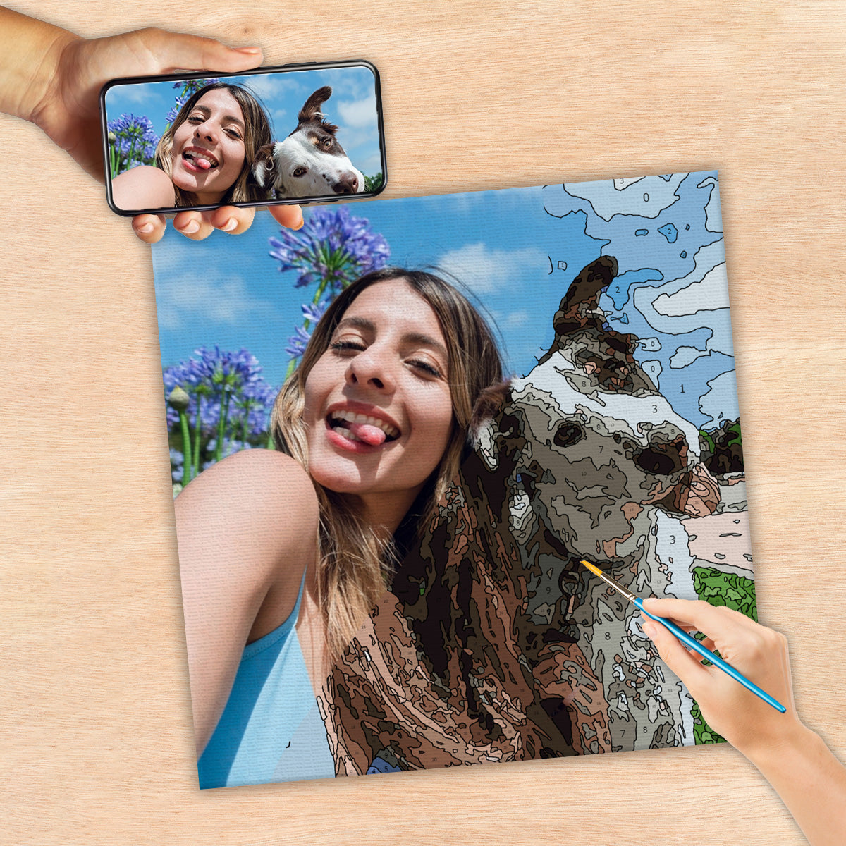 Custom Photo - Personalized Dog Paint By Numbers Kit