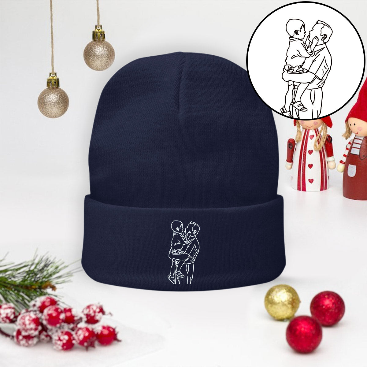 Bonnet brodé personnalisé avec photo - Grand-père