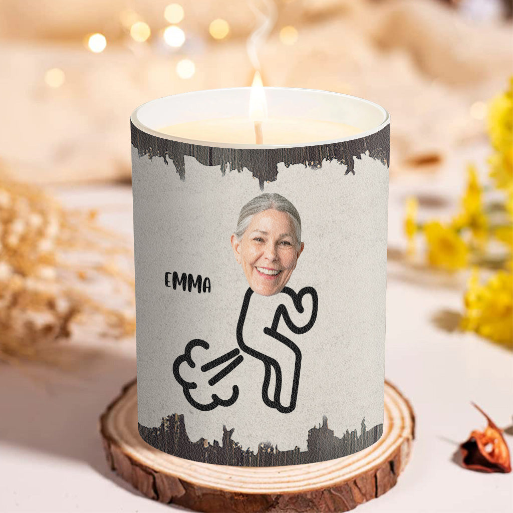 Extincteur de pets - Cadeau pour papa, grand-mère, grand-père, maman, oncle, tante, fils, fille, frère, sœur, petite-fille, petit-fils, mari, femme, petit ami, petite amie, ami - Bougie personnalisée avec couvercle en bois