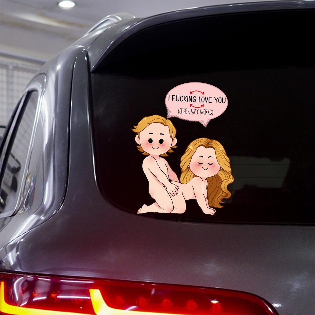 I Love You - Personalized Couple Decal Die Cut