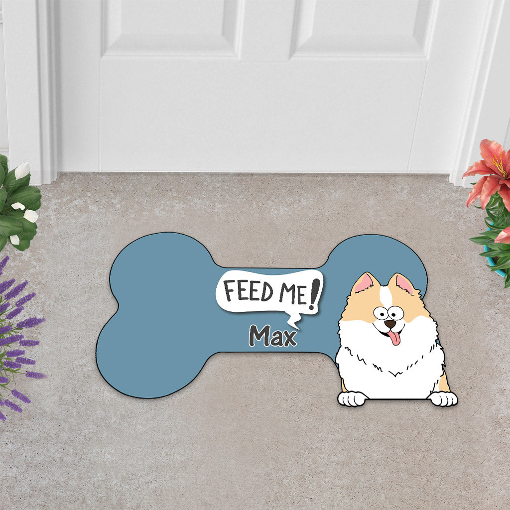 Feed Me! - Personalized Dog Shaped Doormat