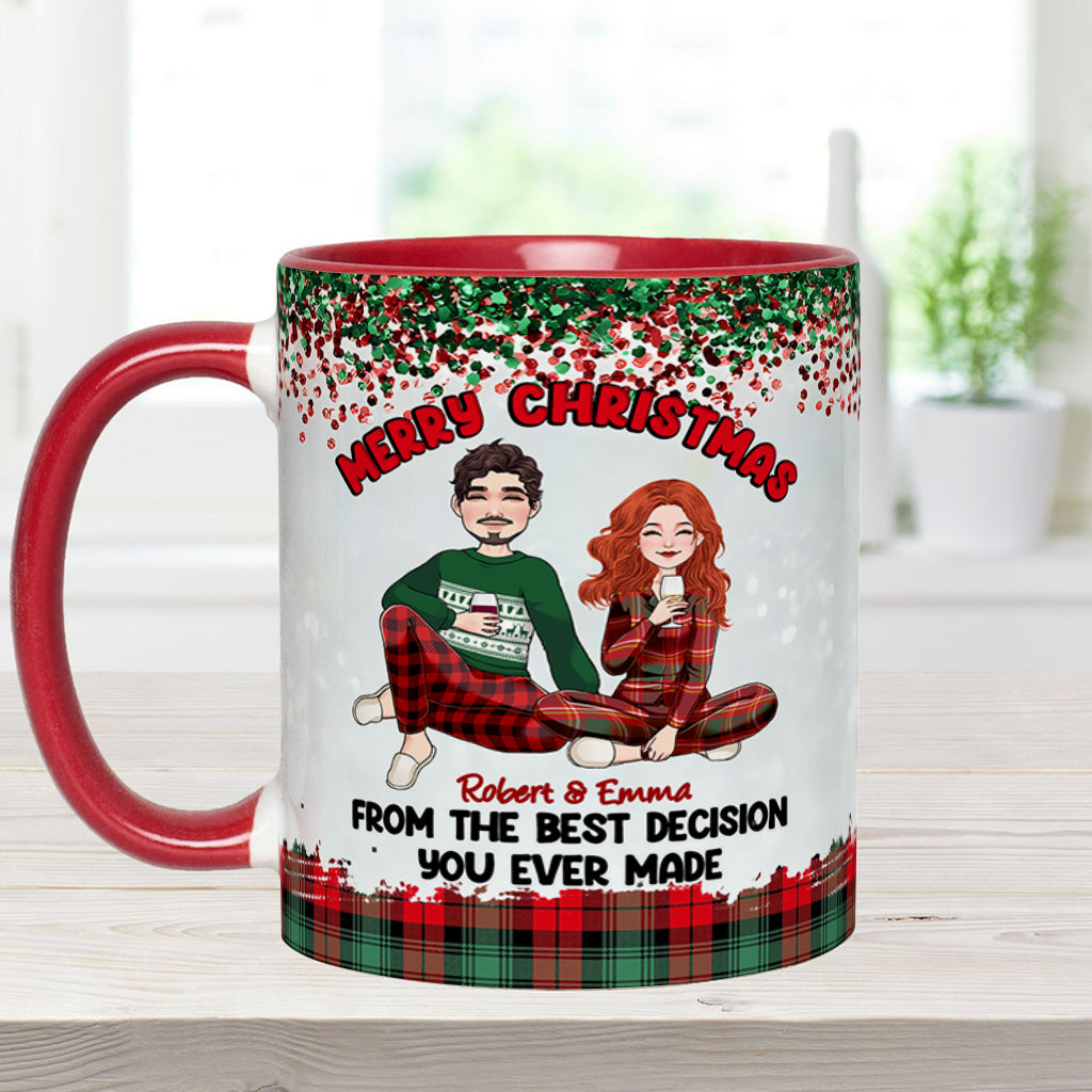 Joyeux Noël de la part de la meilleure décision que vous ayez jamais prise - Mug personnalisé pour couple