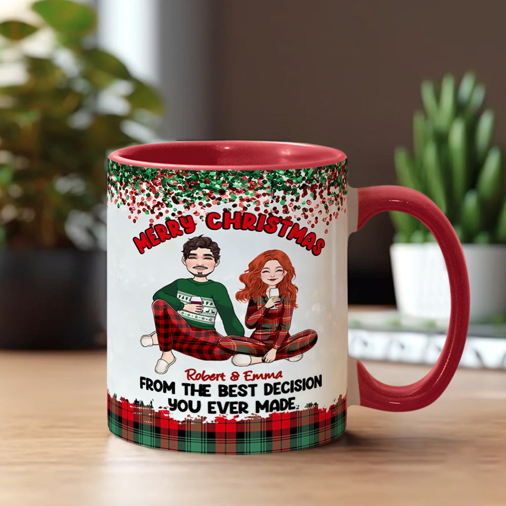 Joyeux Noël de la part de la meilleure décision que vous ayez jamais prise - Mug personnalisé pour couple
