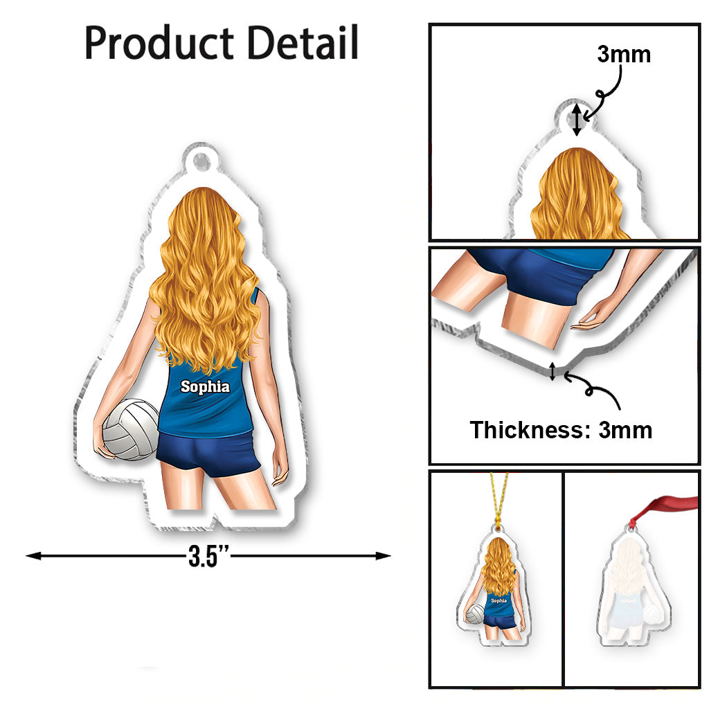 Juste une fille qui aime le volley-ball - Ornement transparent personnalisé sur le thème du volley-ball