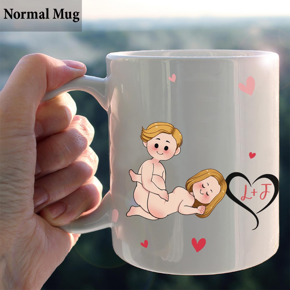 J'aime sa barbe, j'aime ses fesses - Mug personnalisé pour couple