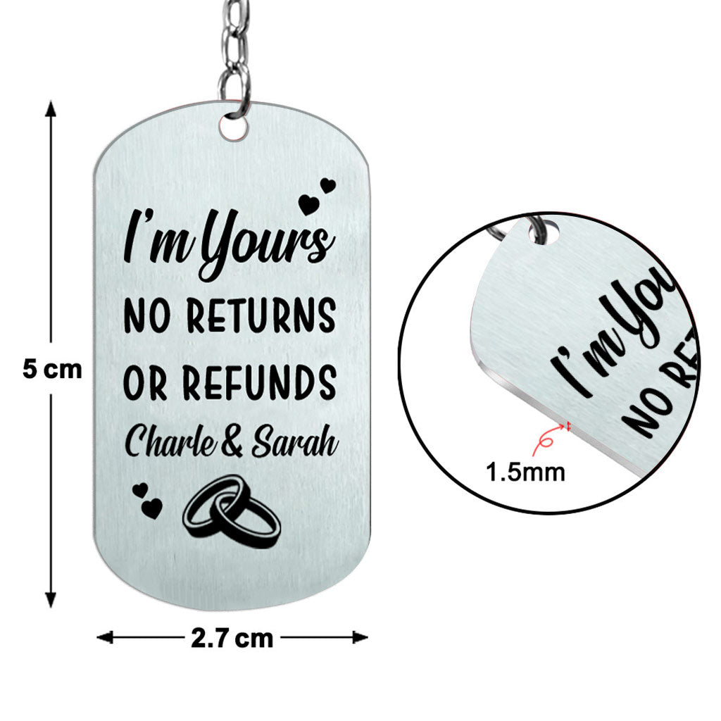 Je suis à toi - Cadeau pour couple (mari, petit ami, femme, petite amie) - Porte-clés personnalisé en acier inoxydable