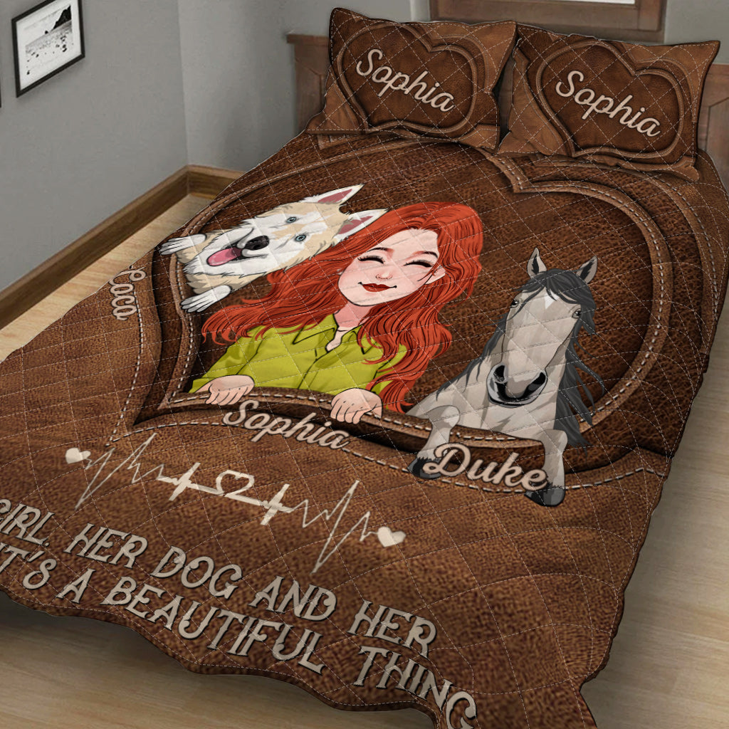 Quelle belle chose ! - Ensemble de courtepointe personnalisé sur le thème des chevaux