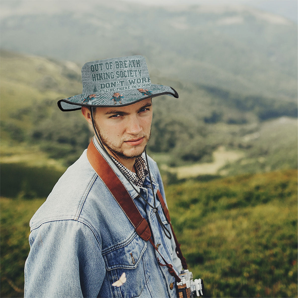 Out Of Breath Hiking Society - Chapeau de brousse de randonnée personnalisé