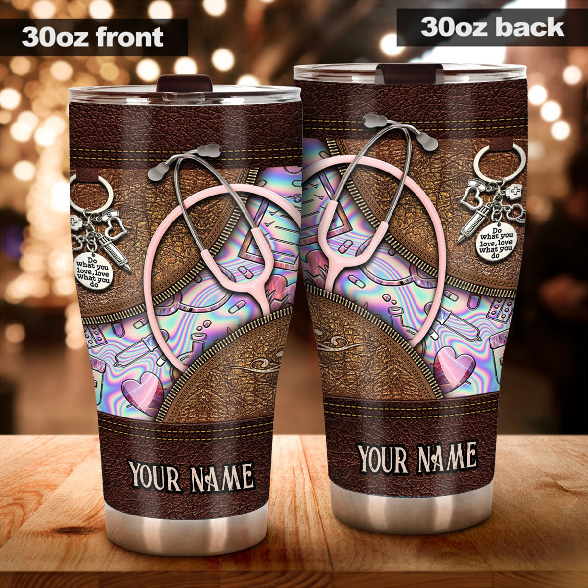 Pink Stethoscope - Personalized Nurse Tumbler