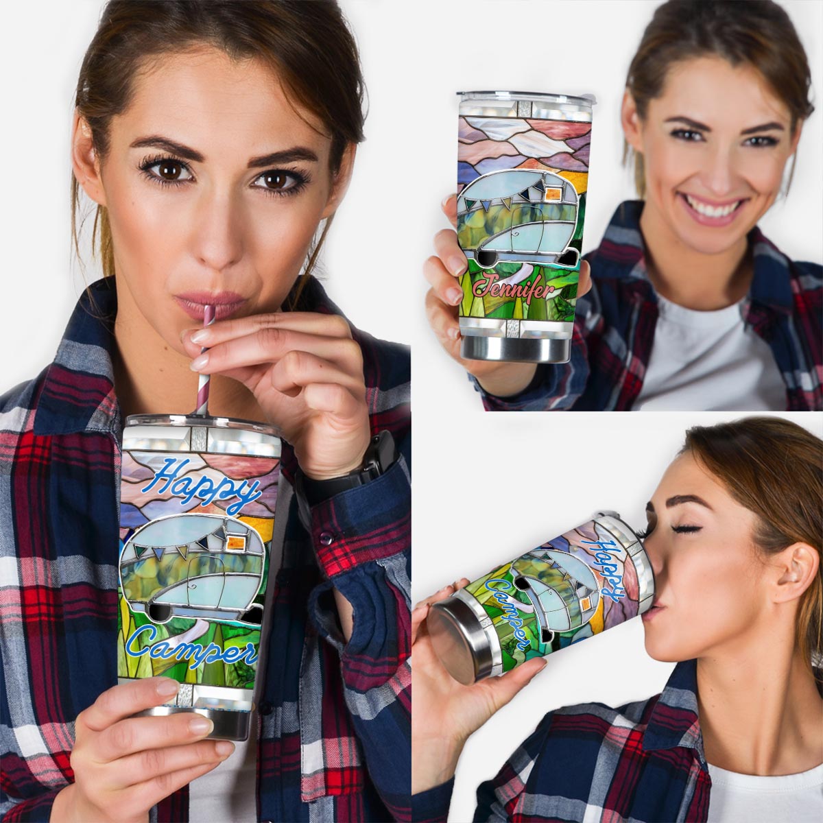 Gobelet isotherme de camping personnalisé Happy Camper