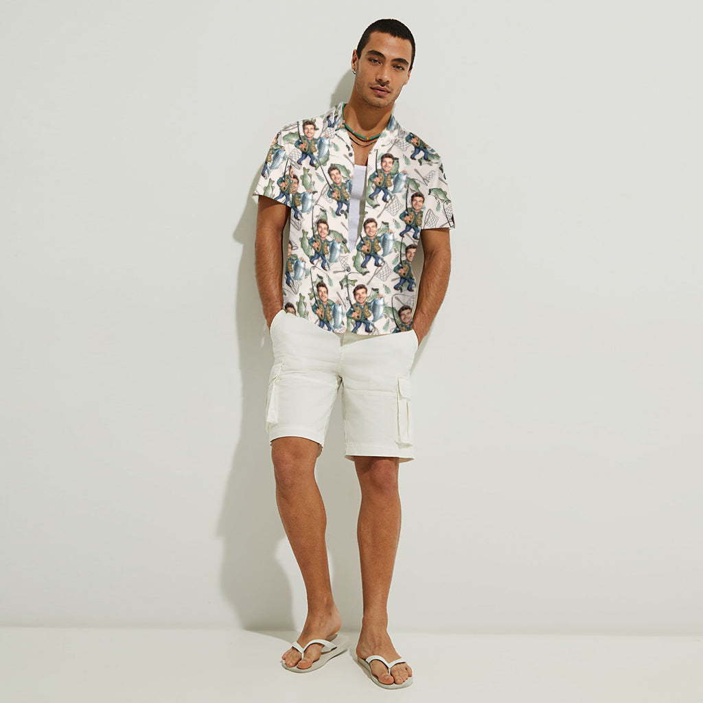 Cadeau pour papa, mari, oncle pêcheur… - Chemise hawaïenne de pêche personnalisée
