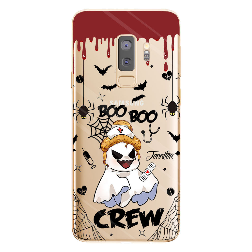 Boo Boo Crew - Étui de téléphone transparent personnalisé pour infirmière