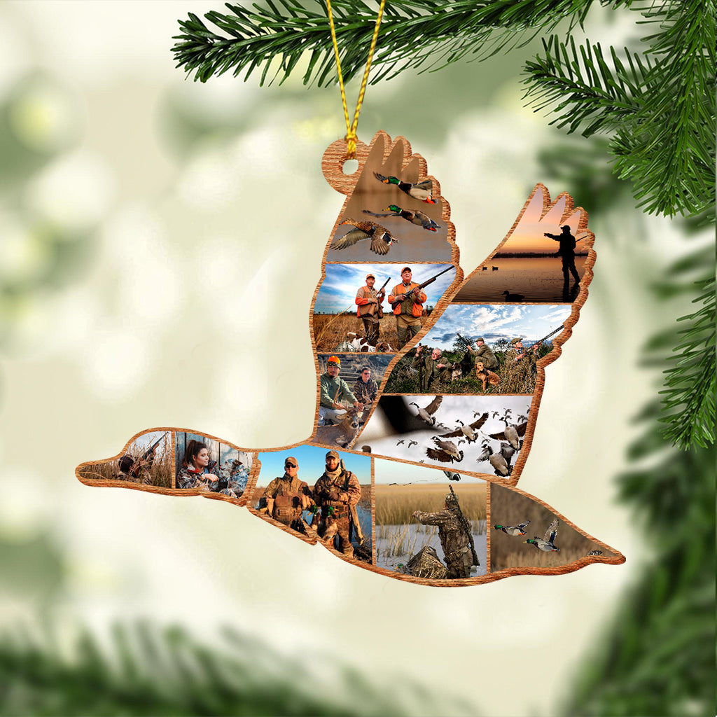 Collage de chasse au canard - Ornement de chasse personnalisé