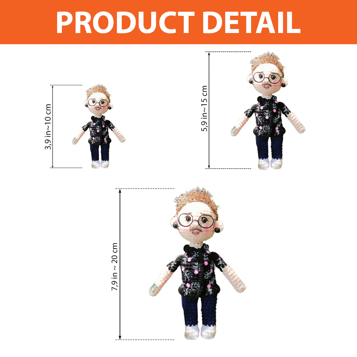 Poupée tricotée à la main d'après photo - Poupée personnalisée pour couple