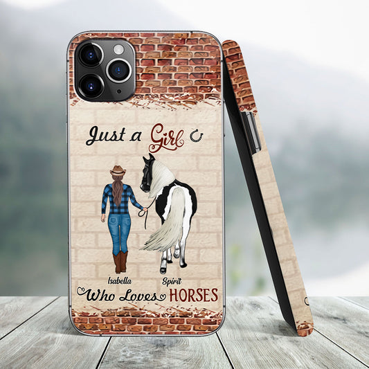 Une fille qui aime les chevaux - Coque de téléphone personnalisée avec motif cheval
