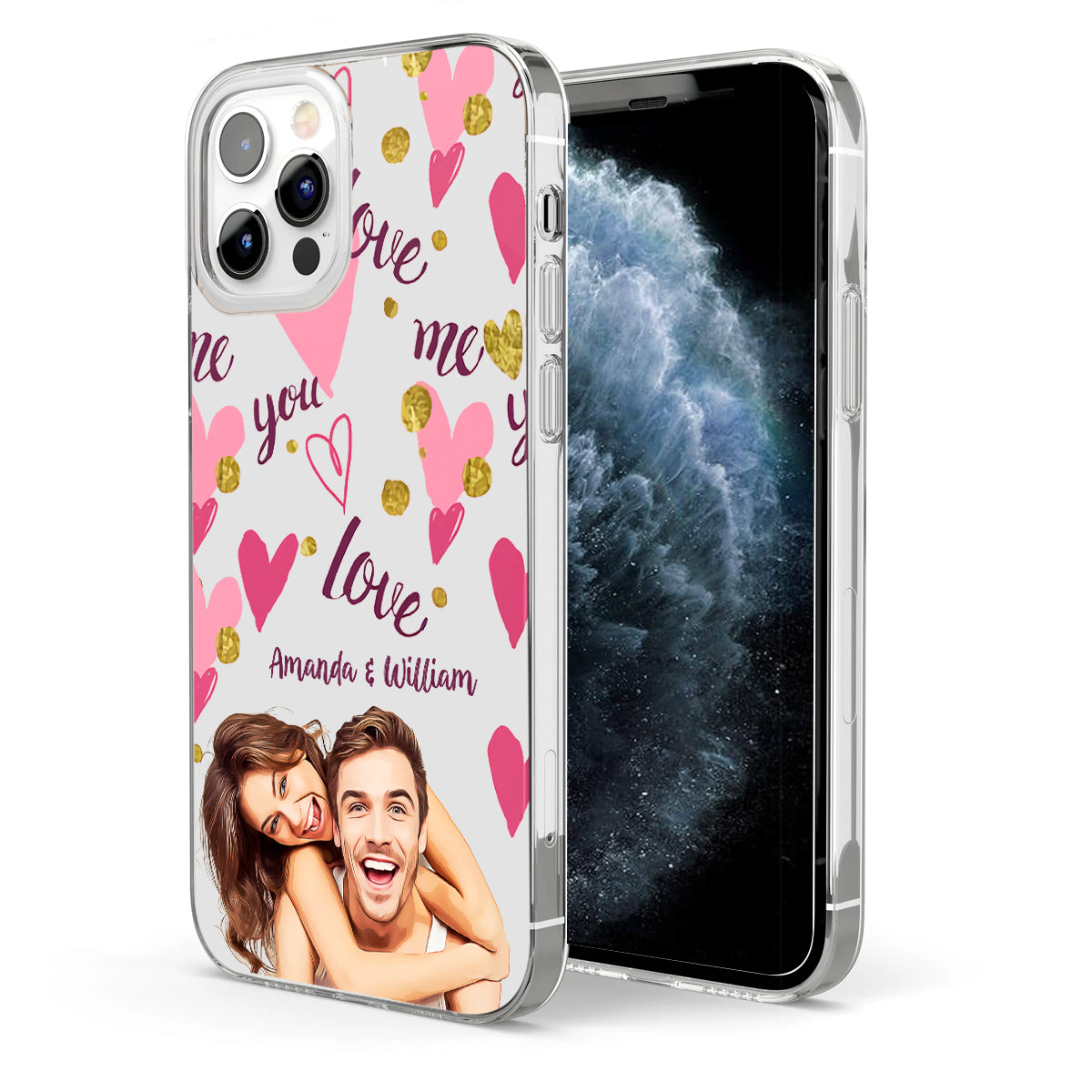 Je suis à toi - Coque de téléphone transparente personnalisée pour couple