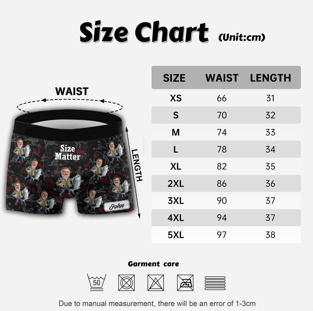 Size Matter - Personalized Fishing Men’s Boxer Briefs