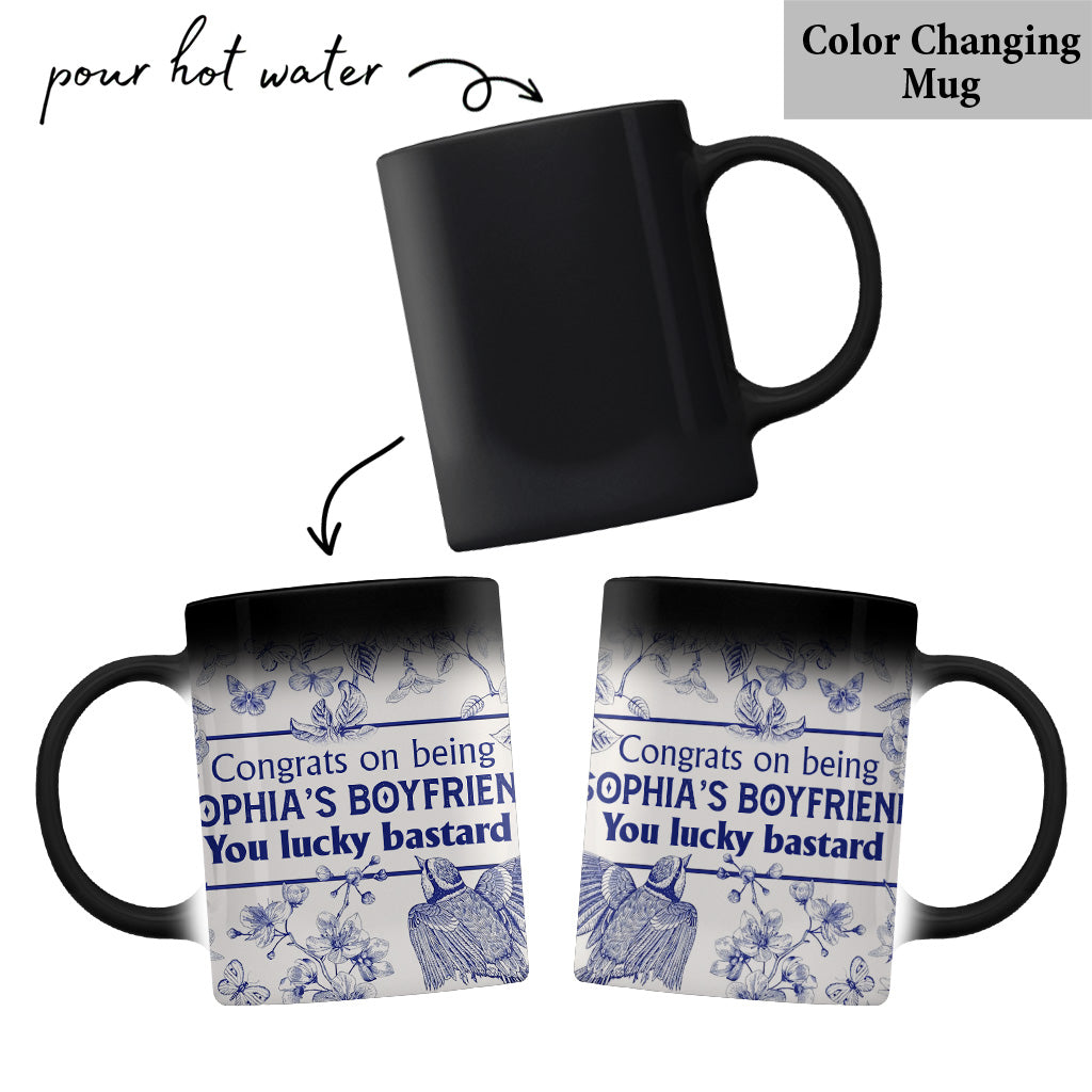 Félicitations pour être ma copine/mon copain/ma femme/mon mari ! Quel chanceux ! - Cadeau pour mari, copain, femme, copine - Mug personnalisé