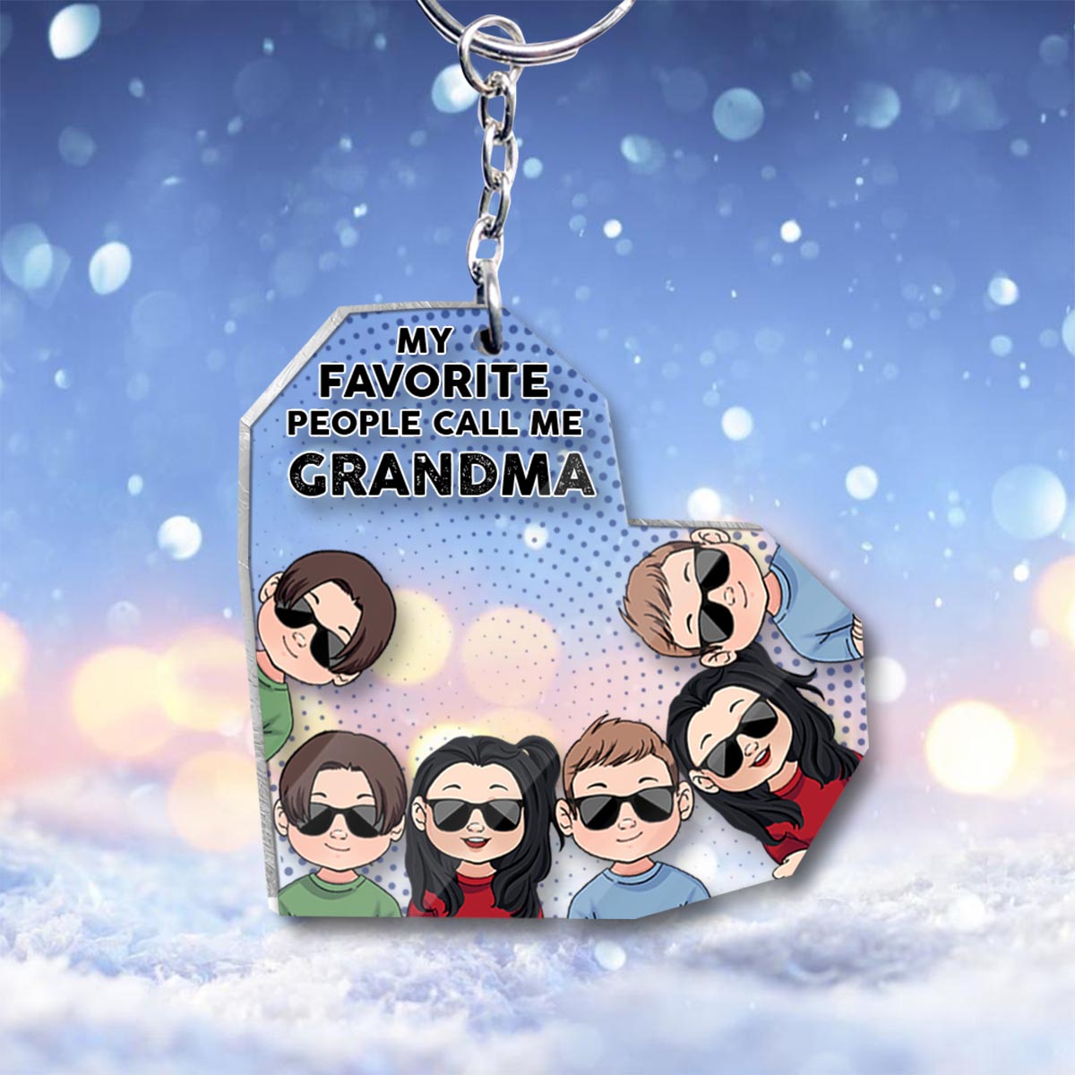 Mes personnes préférées - Cadeau pour grand-père, papa, maman, grand-mère, oncle, tante, frère, sœur - Porte-clés personnalisé