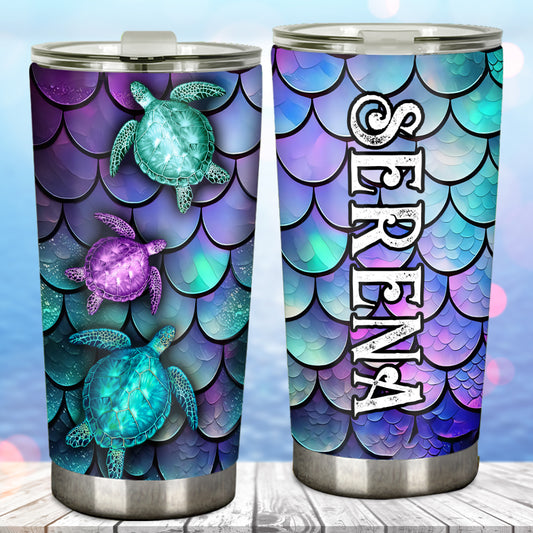 Gobelet personnalisé « Tortue marine » à la plage - Amoureux de la mer