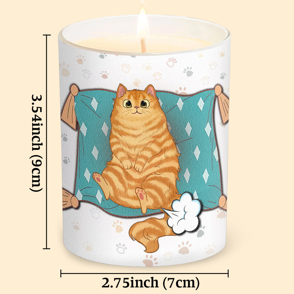 Parce que le chat a pété - Bougie personnalisée pour chat avec couvercle en bois