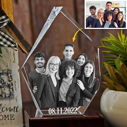 Best Team Ever - Gift for colleague - Personalized Laser Engraving 3D Iceberg Shaped Crystal Lamp