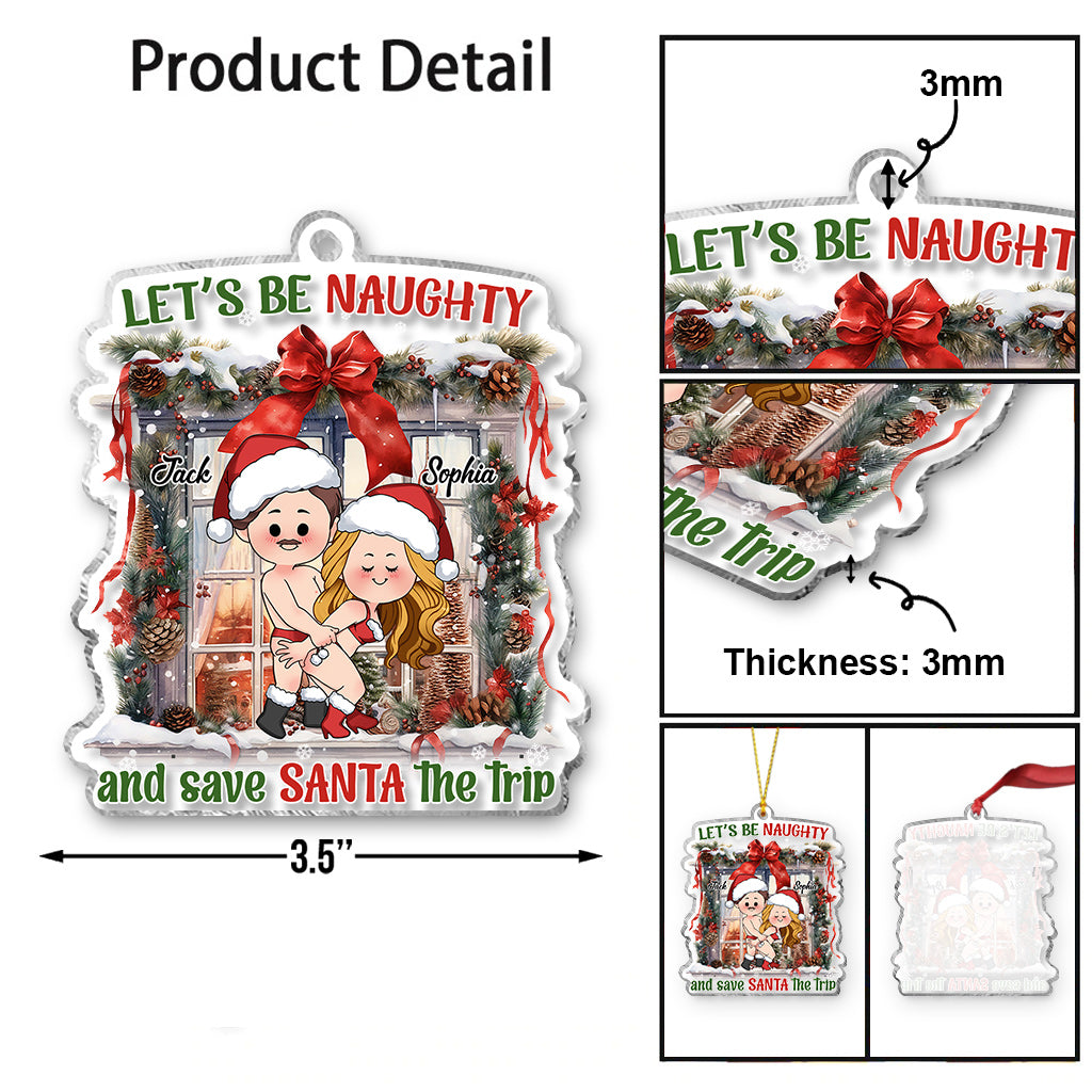 Soyons coquins - Ornement transparent personnalisé pour couple