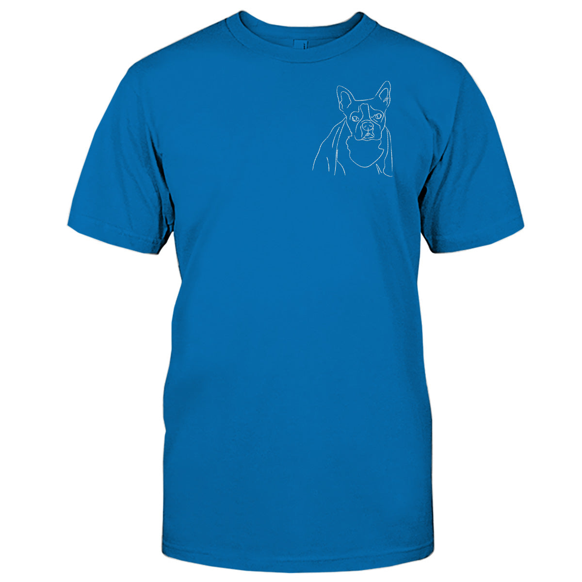 Custom Line Art - Personalized Dog Embroidered T-shirt