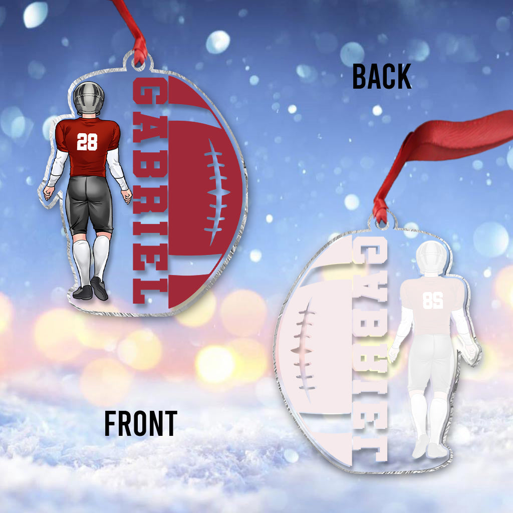 Passionné de football - Ornement transparent personnalisé en forme de ballon