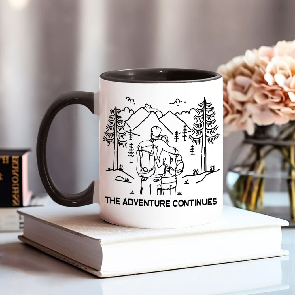 The Adventures Continues - Personalized Hiking Accent Mug