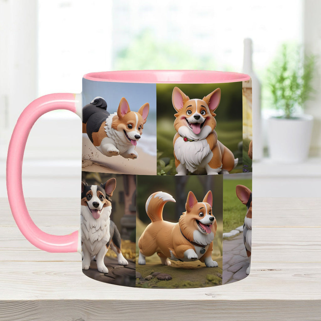 Collage de photos d'animaux de compagnie façon cartoon - Cadeau pour les amoureux des chiens et des chats - Mug personnalisé