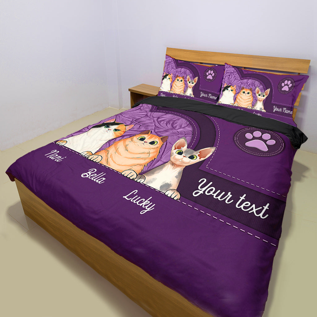 Life Is Better With Cats - Personalized Cat Bedding Set