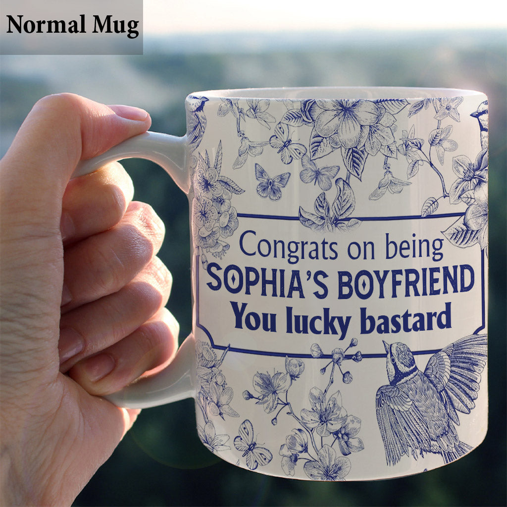 Félicitations pour être ma copine/mon copain/ma femme/mon mari ! Quel chanceux ! - Cadeau pour mari, copain, femme, copine - Mug personnalisé