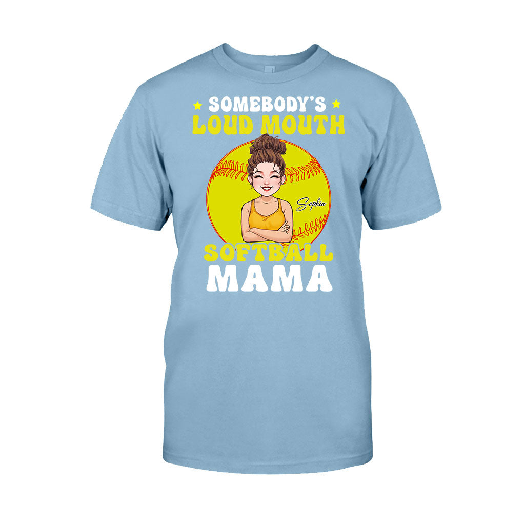 Maman de softball à la langue bien pendue - T-shirt et sweat à capuche de softball personnalisés