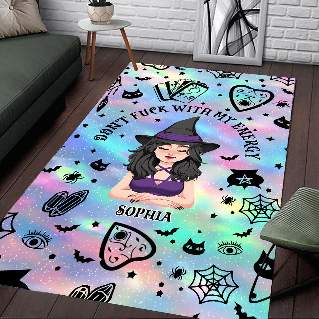 Ne jouez pas avec mon énergie - Tapis de sorcière personnalisé
