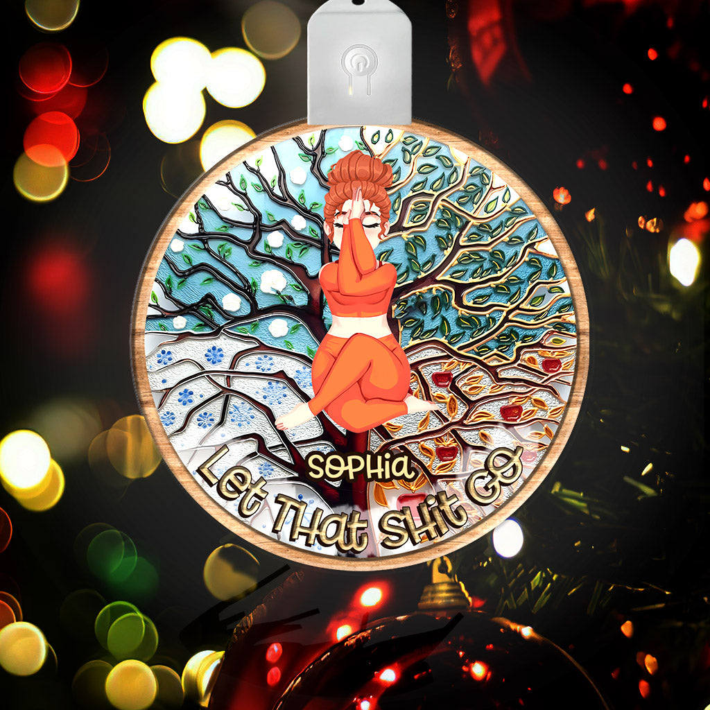 Lâchez prise - Ornement de yoga personnalisé en acrylique avec LED