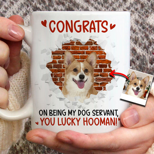 Lucky Hooman - Personalized Dog Mug