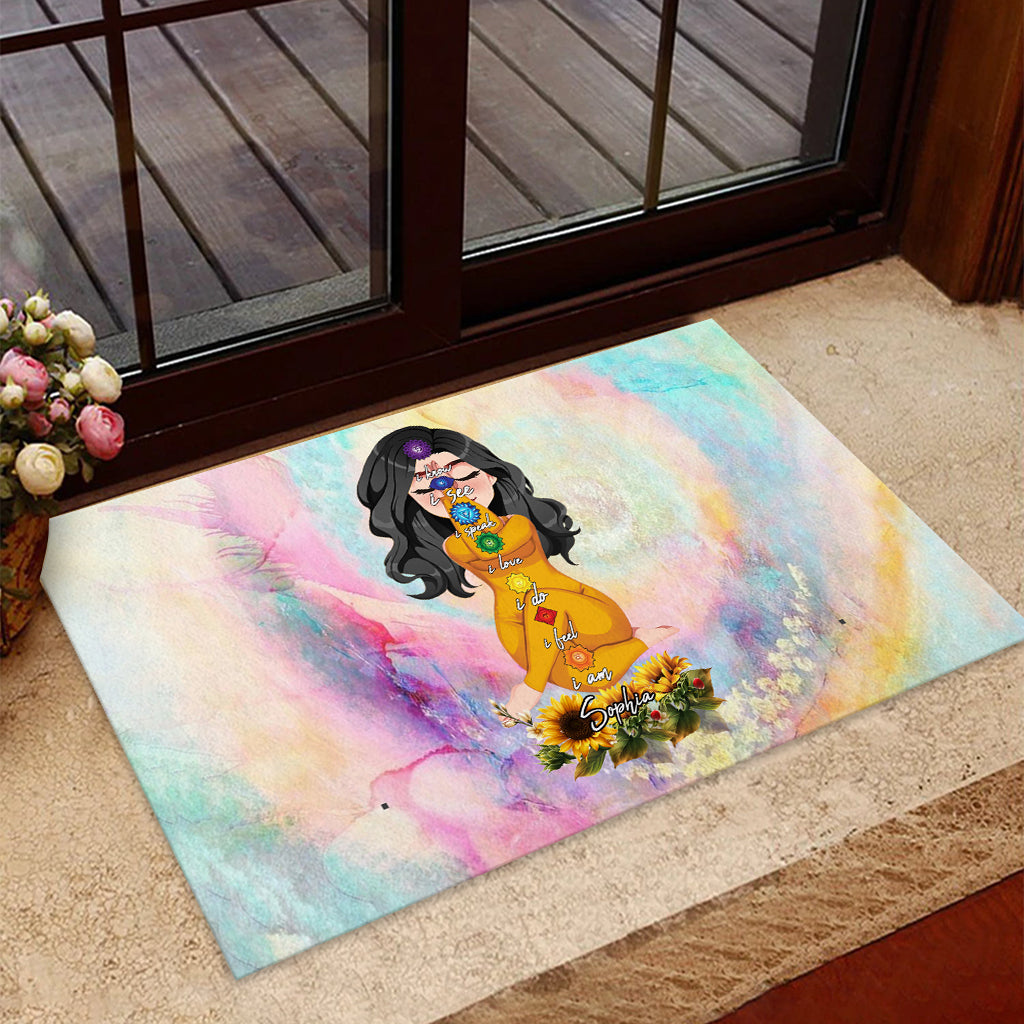 Lâchez prise - Tapis de porte de yoga personnalisé