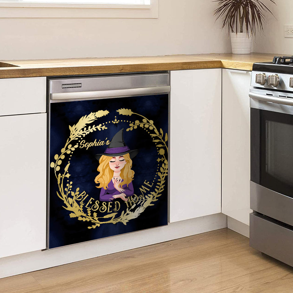 Blessed Home - Personalized Witch Dishwasher Cover
