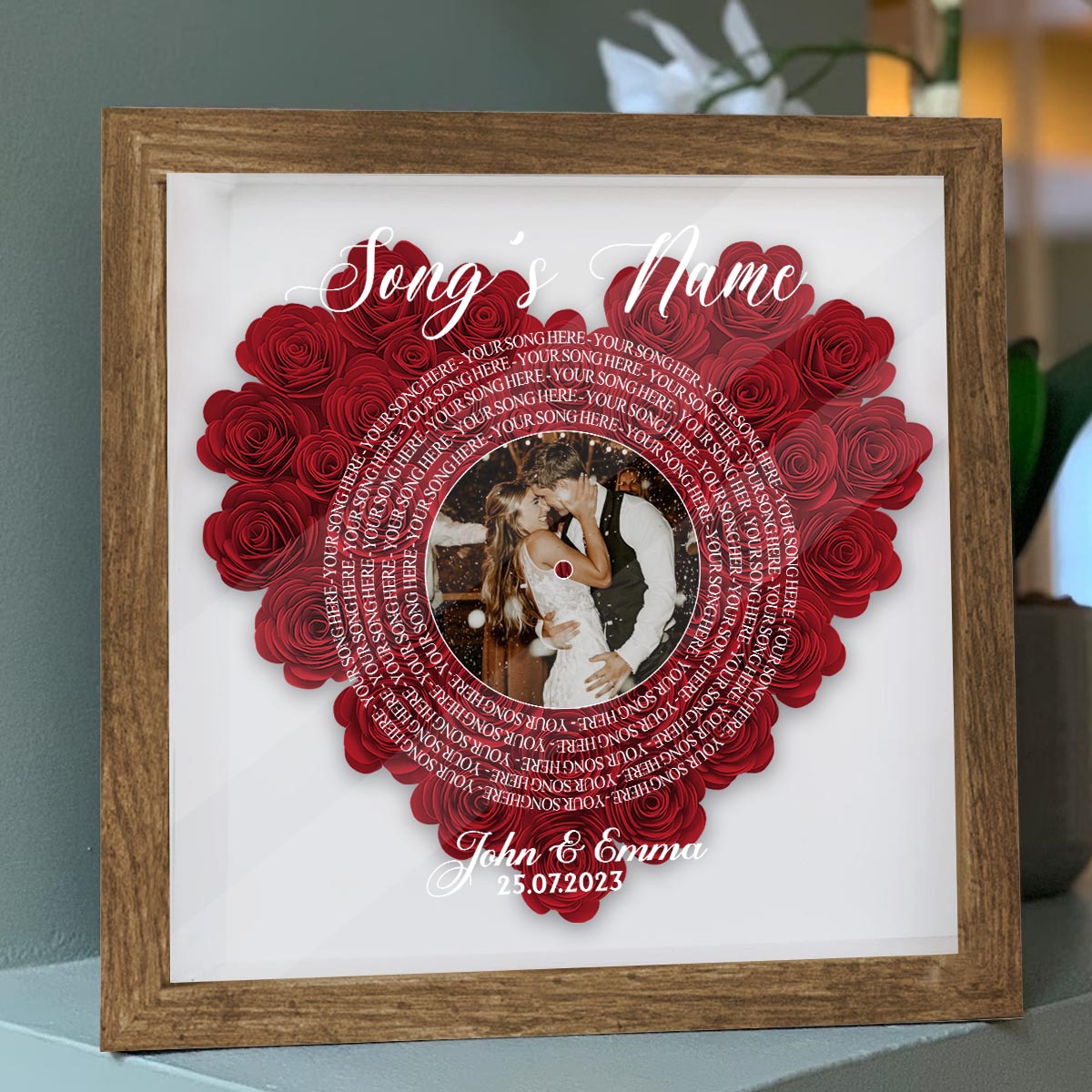 Chanson de la première danse - Boîte à souvenirs florale personnalisée pour mari et femme