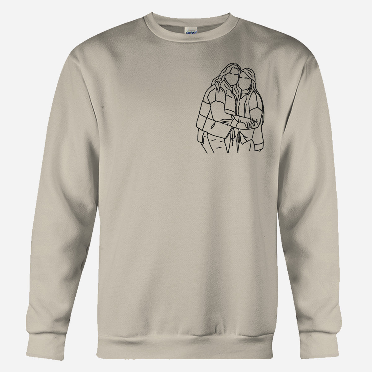 Pull brodé personnalisé pour meilleure amie - Motifs au trait personnalisés