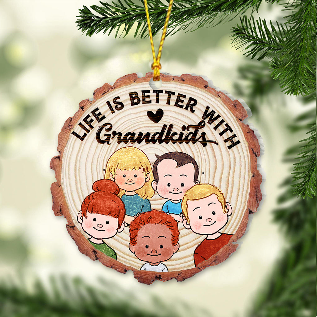 La vie est plus belle avec des petits-enfants - Cadeau pour grand-mère et grand-père - Ornement personnalisé