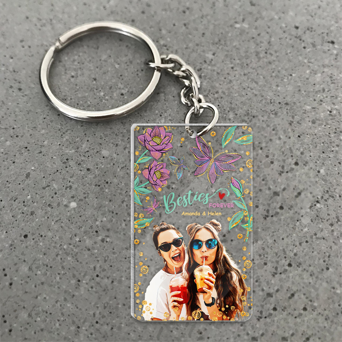 Besties Forever - Personalized Bestie Keychain