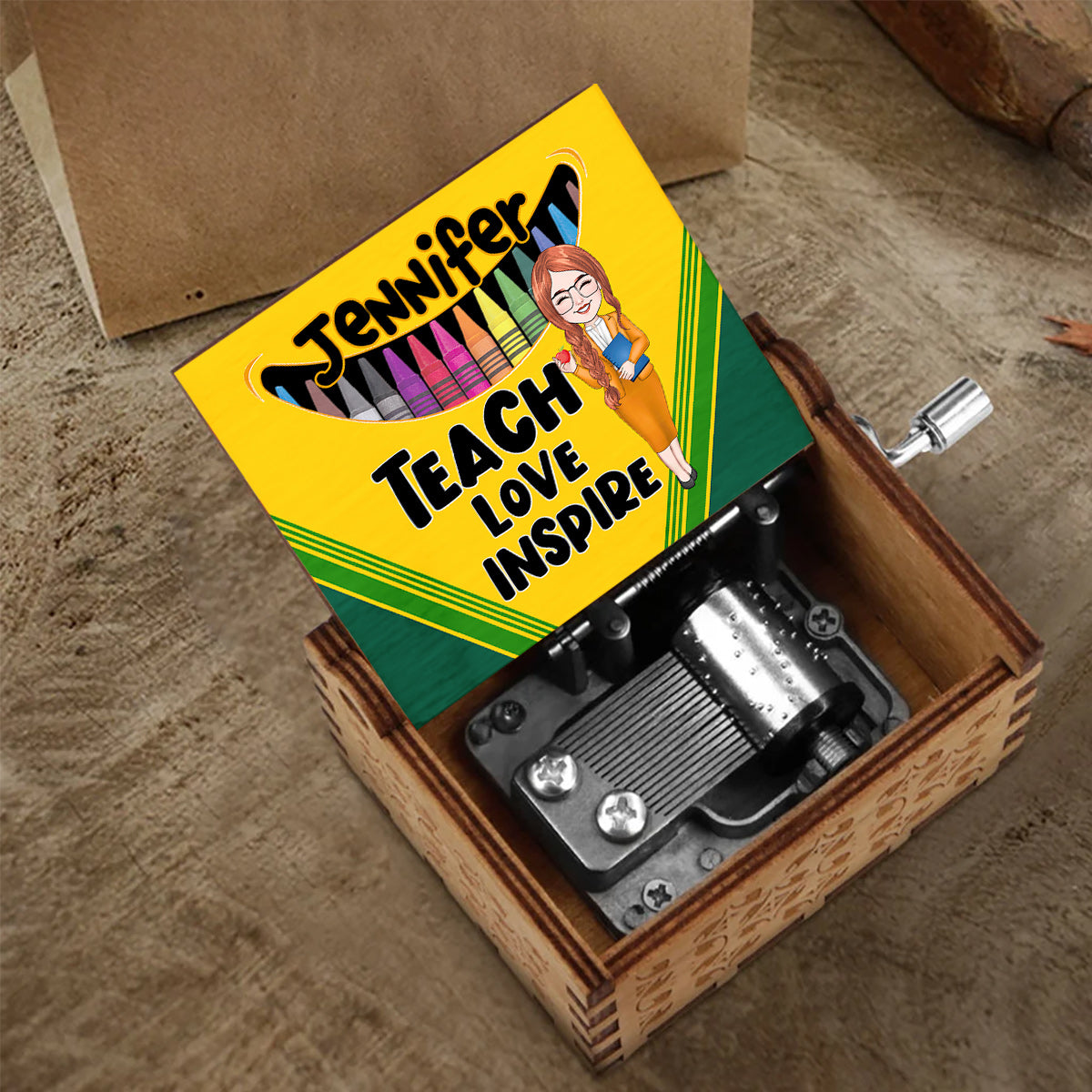 Positive Affirmations Butterfly - Personalized Butterfly Hand Crank Music Box