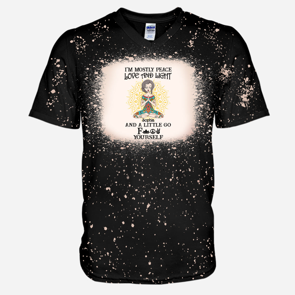 Je suis surtout paix, amour et lumière - T-shirt de yoga personnalisé délavé