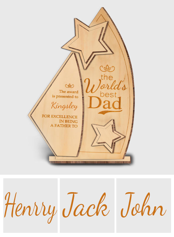 Trophée de papa - Trophée personnalisé pour papa, 3 niveaux, grand format, autoportant