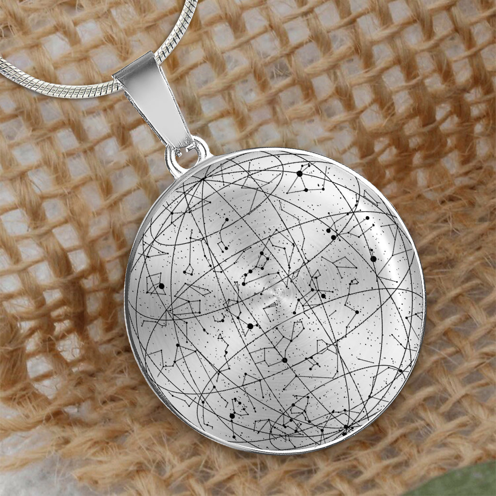 La nuit de ta naissance - Collier pendentif rond personnalisé pour fils